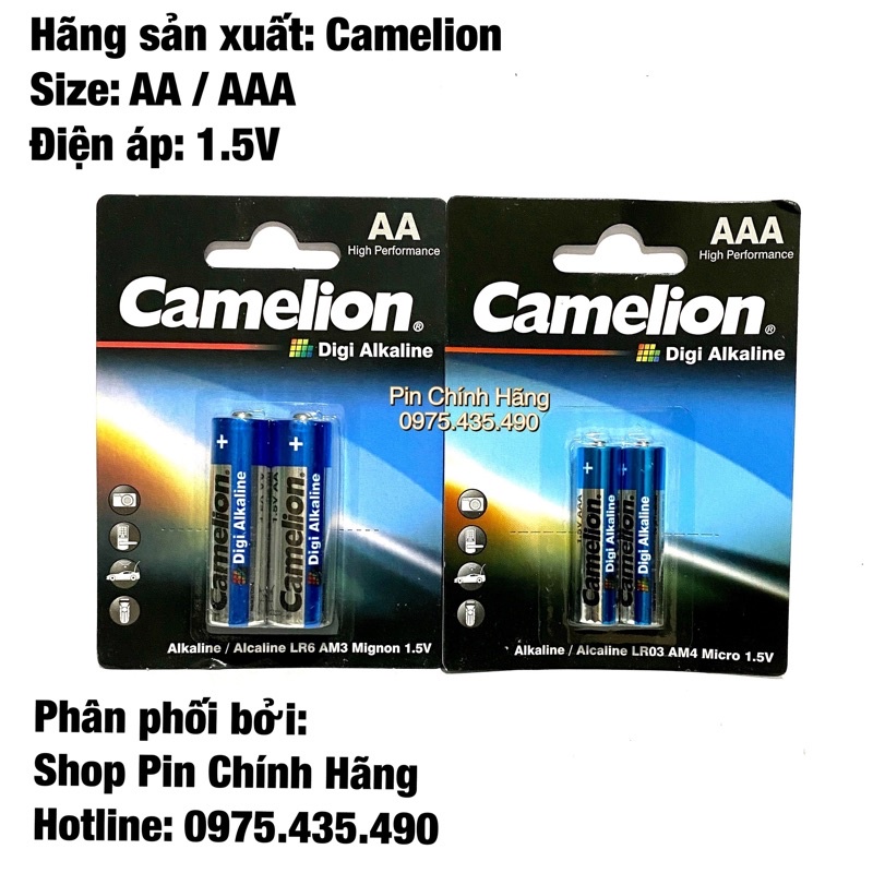 Pin AA Camelion Digi Alkaline Chính Hãng Vỉ 2 viên