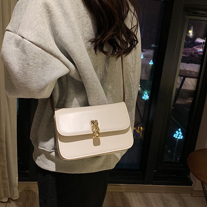 Túi đeo vai IELGY dáng vuông màu trơn phong cách cổ điển thời trang dành cho nữ