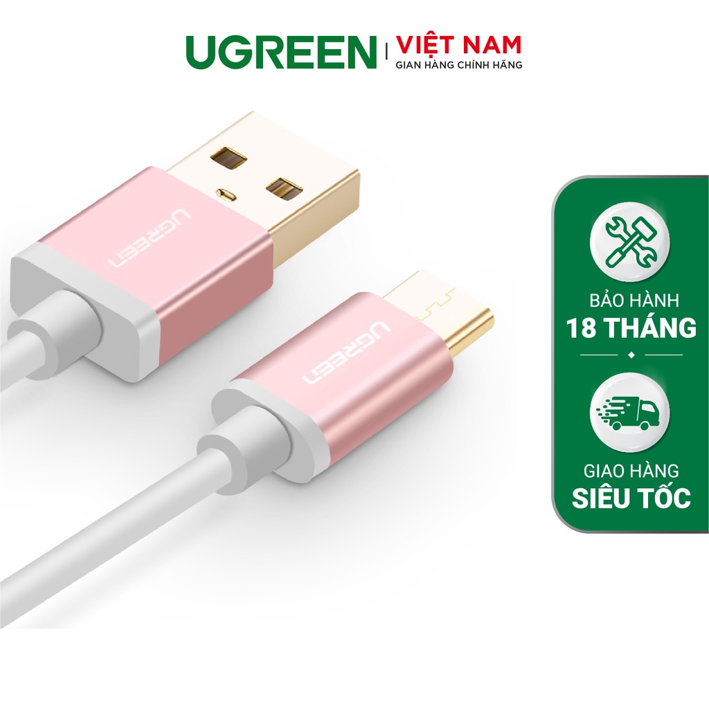Dây cáp chuyển đổi USB 2.0 sang USB Type C UGREEN US188 - Hàng phân phối chính hãng - Bảo hành 18 tháng