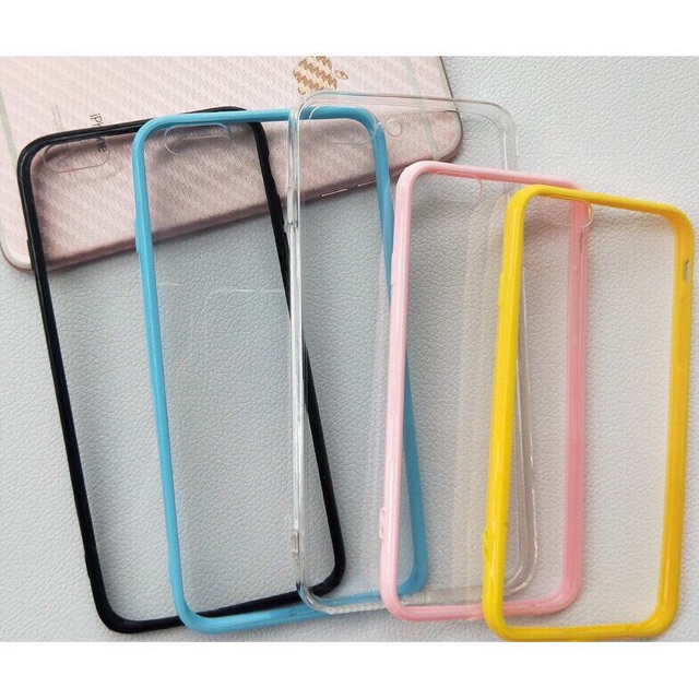 Ốp Lưng Viền Màu iPhone 6/6s/6Plus/6sPlus/7/8/7Plus/8Plus/X/Xs/XsMax/11/11ProMax Lưng Trong Cứng Chống Ố Viền Dẻo Màu