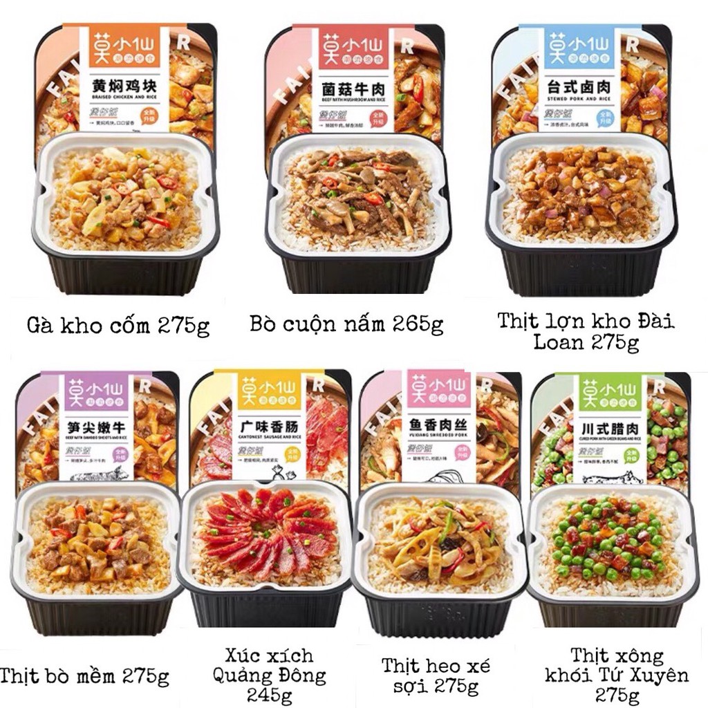 Cơm tự sôi Xiaoxian - Hộp cơm ăn liền Trung Hoa 7 vị