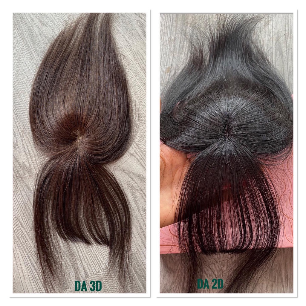 [Tóc kẹp mái 3D 3in1 100% tóc thật]