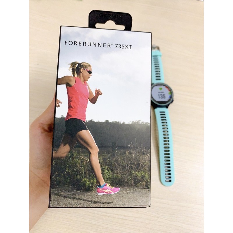 [New seal full box] - Đồng hồ GPS running watch Garmin Forerunner 735XT chống nước màu xanh mint bảo hành 1 tháng