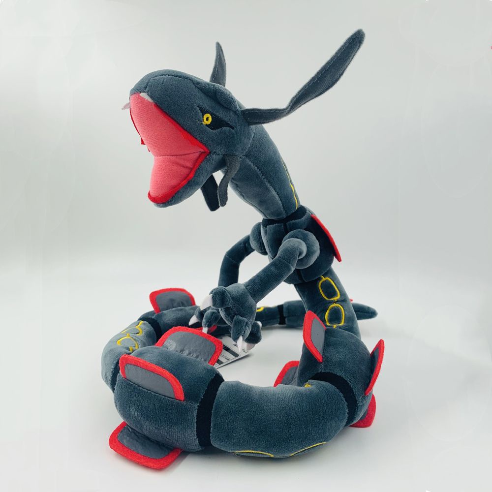 Đồ chơi nhồi bông hình nhân vật Rayquaza Ray Dra trong phim hoạt hình Pokemon màu xanh lá/đen dùng làm quà tặng cho bé
