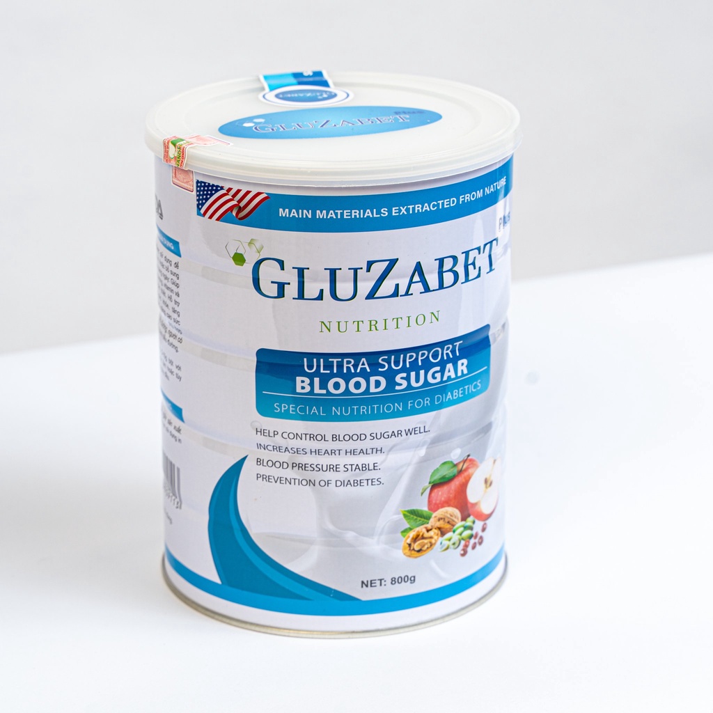 Sữa dinh dưỡng Gluzabet 800g (Hộp sắt) dành cho người tiểu đường, ổn định đường huyết, ăn ngon ngủ ngon