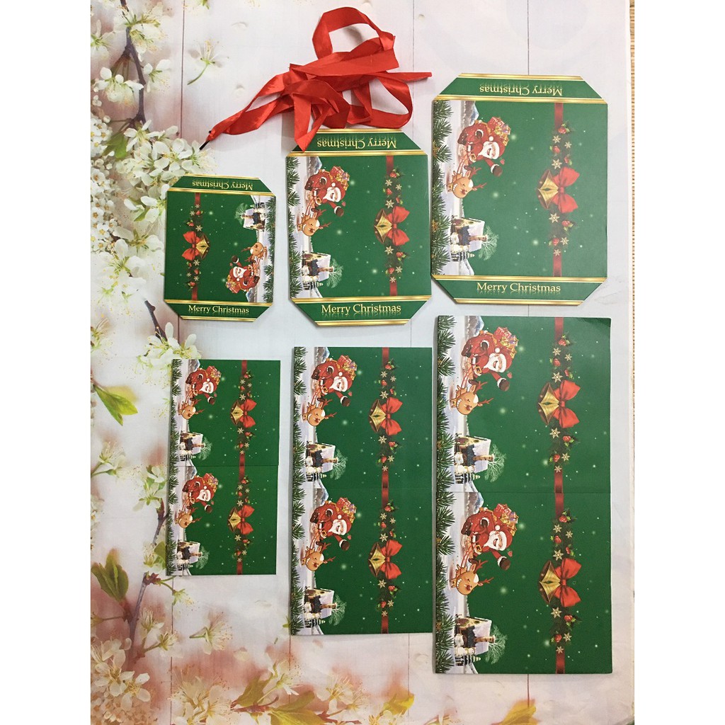 Set 3 hộp quà Noel cỡ lớn dùng để tặng quà hoặc để trang trí gốc cây thông Giáng Sinh