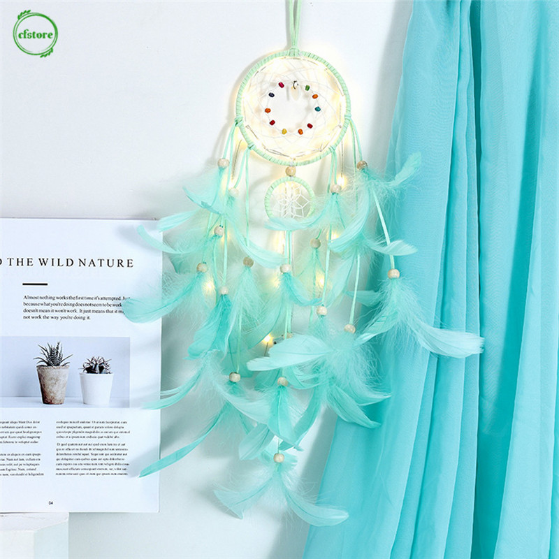 Dream catcher gắn đèn led treo trang trí đẹp mắt