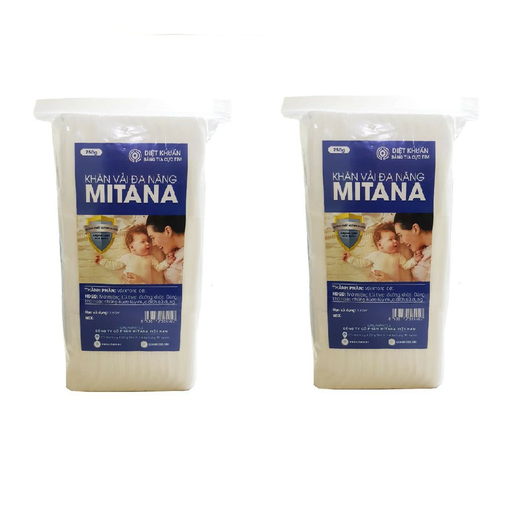 Khăn vải khô đa năng cho bé MITANA 250g (kt14 *20) 200 tờ/ gói