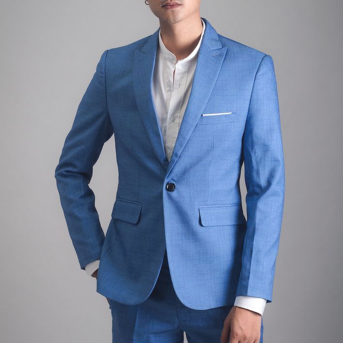 Bộ quần áo vest nam Alessandro Luigi màu xanh da trời BL04/P899_BU