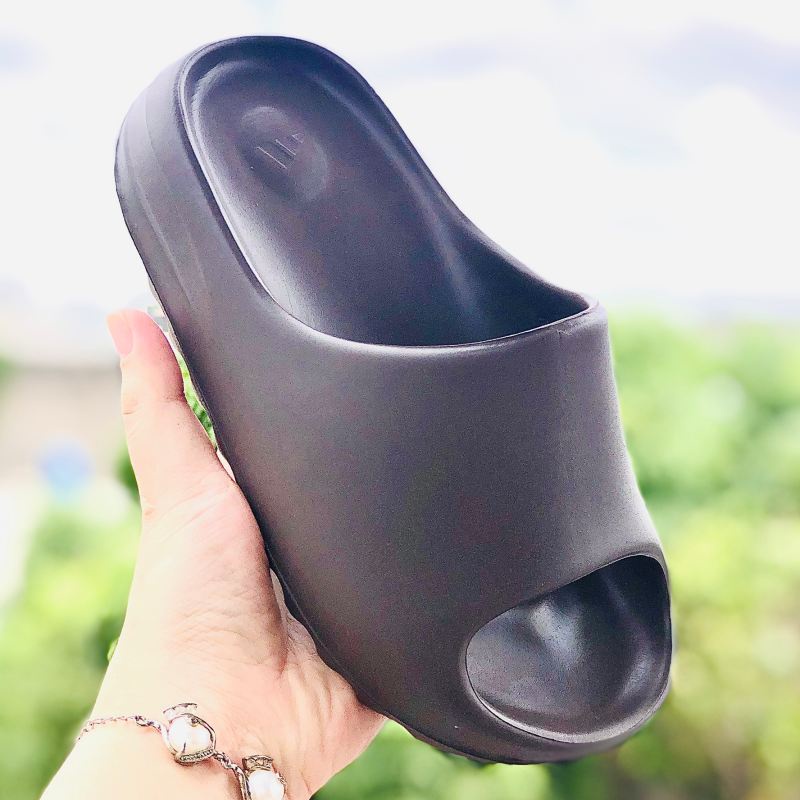 Dép unisex ❤️FREESHIP + Hộp❤️ dép lê đúc bánh mì slide quai ngang thể thao nam nữ đế in logo DAs, Y.Z-nâu