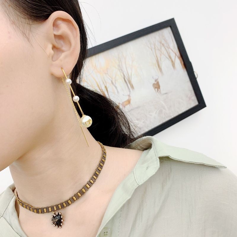 Dìǒr New S925 Silver Needle Swarovskì Pearl Earrings for Women's