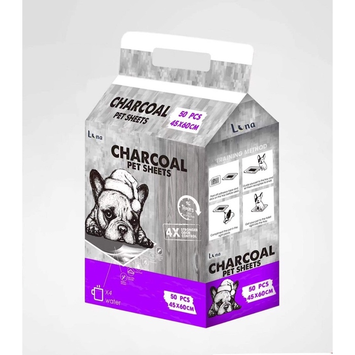 Thảm lót chuồng cho chó mèo thú cưng, lót lồng khay vệ sinh, sàn xe Charcoal than carbon hoạt tính cỡ S 33x45, M 45x60