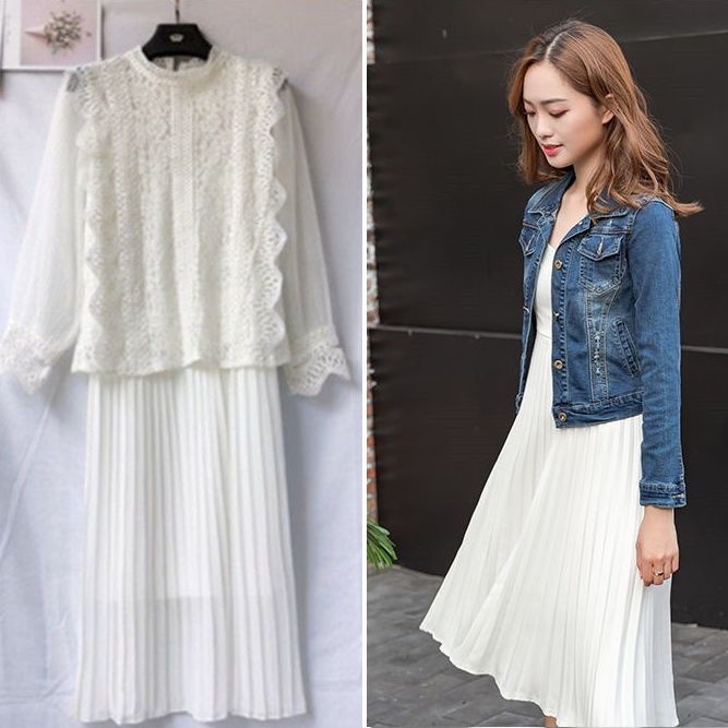 [LININ] Váy Xếp Ly Lưng Cao Size Lớn Phong Cách Mới Xuân Thu Cho Nữ