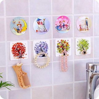 10 Móc treo Dán tường , Gạch Men hình 3D siêu dính chịu lực tốt ( hình ngẫu nhiên )
