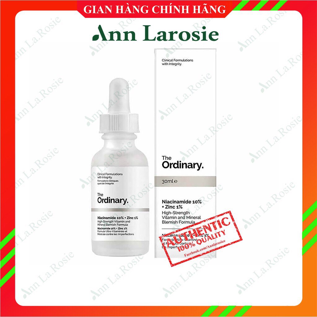 Serum Niacinamide 10% + Zinc 1% The Ordinary giảm dầu, bớt mụn, mờ thâm sau mụn  [BẢN CANADA ĐỦ BILL]