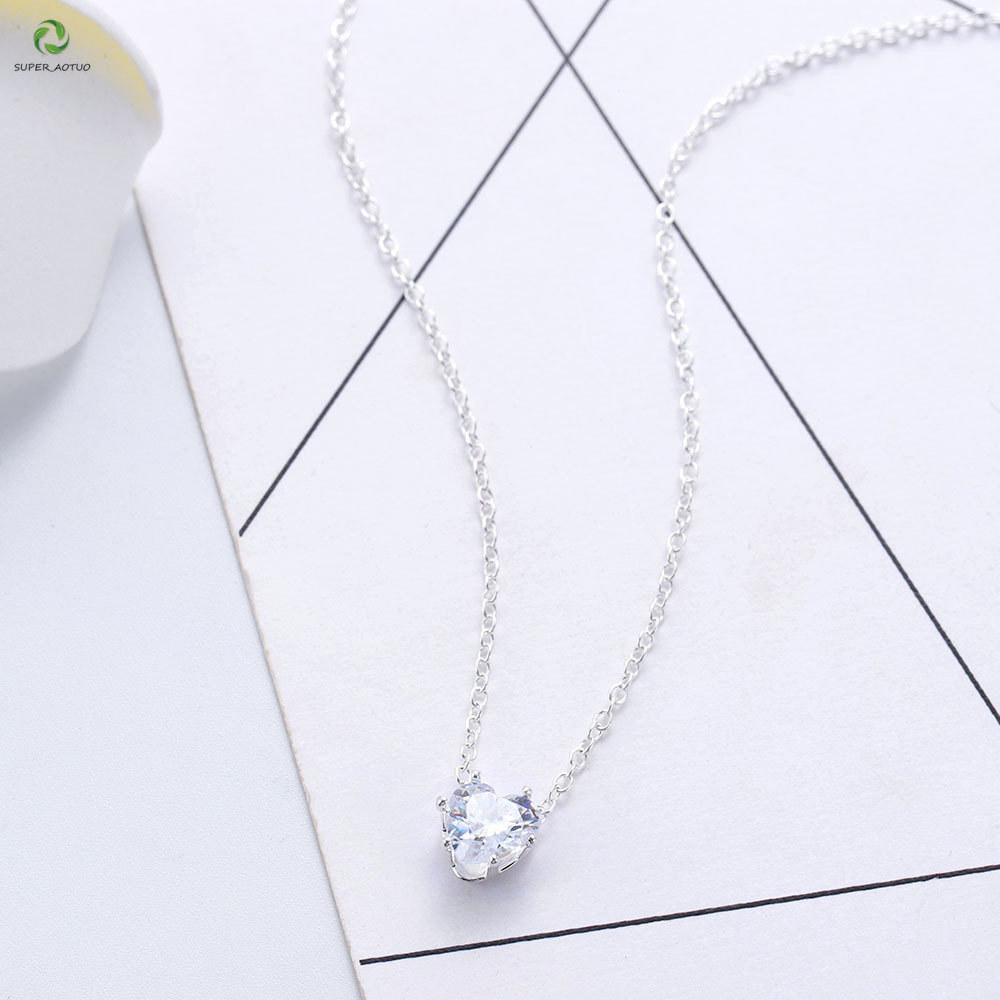 Vòng cổ mặt trái tim đính đá Zicron thời trang xinh xắn cho nữ