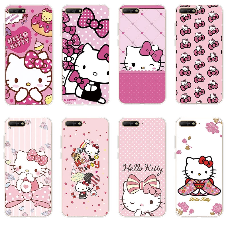 Ốp lưng TPU mềm Huawei Y6 II Y6 2017 Prime 2018 Y6 Pro 2019 Hello Kitty hoa văn