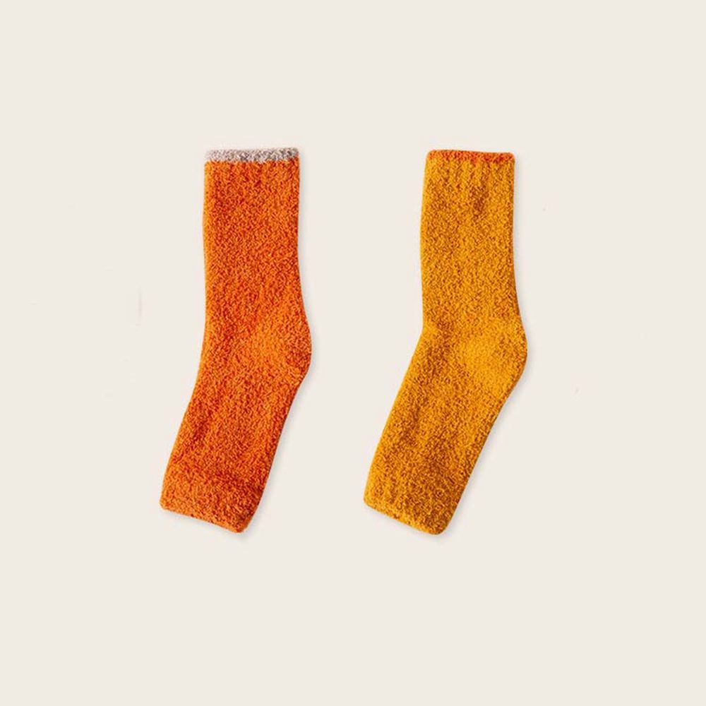 AUGUSTINA Vớ dệt kim vải lông cừu san hô dày co giãn giữ ấm mùa đông dài đến đầu gối ngọt ngào phong cách Nhật Bản cho nữ