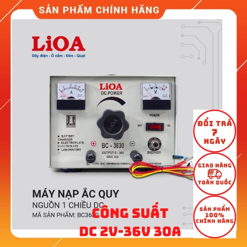 Máy Nạp Ắc Quy 6V-12V-18V-24v-36V  Lioa BC3630