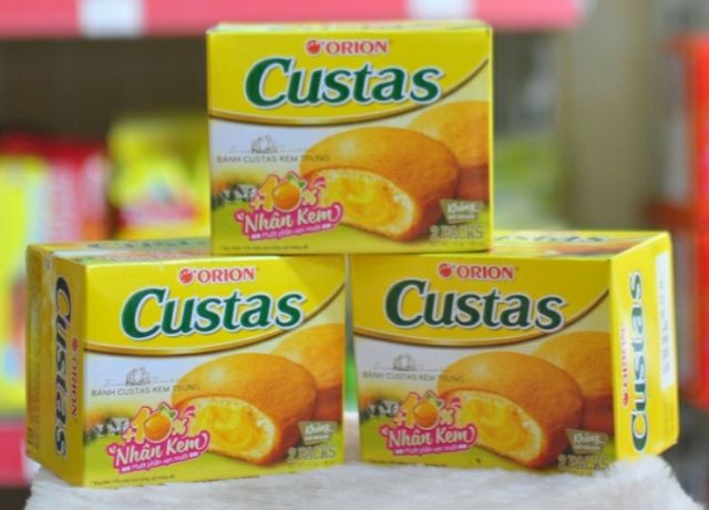 Bánh Custas kem trứng của Orion. Hộp 12 chiếc. 282gr/ hộp