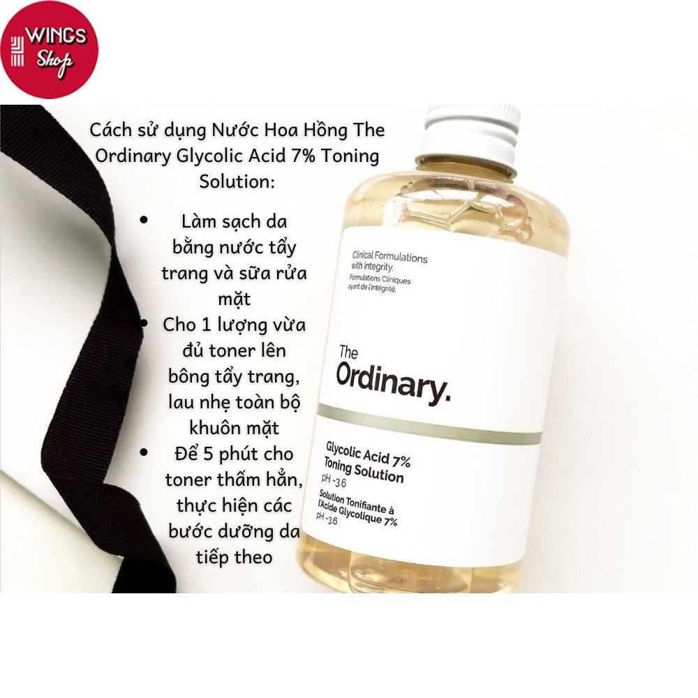 Toner The Ordinary Toner tẩy da chết Glycolic acid 7% 240ml Toning Solution | Wings Shop