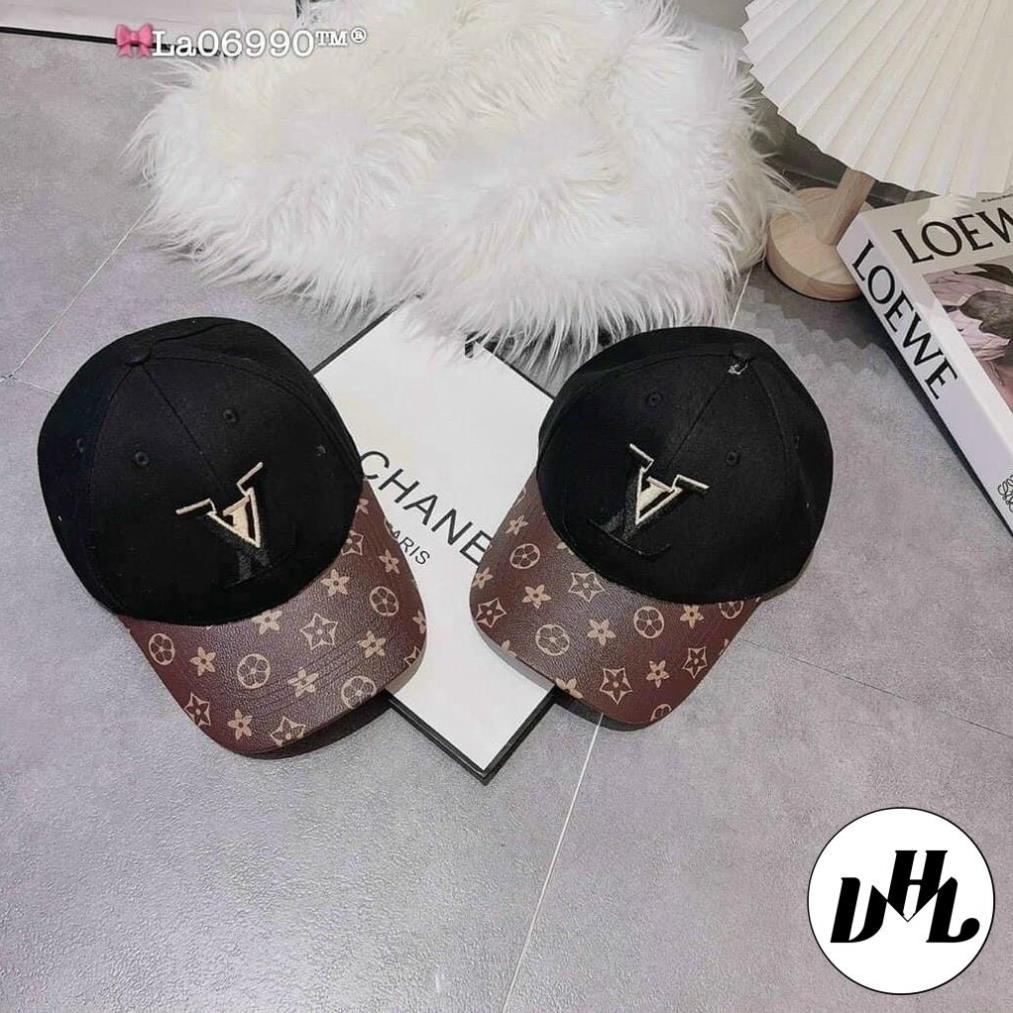 (Hàng VNXK) Nón kết nam, mũ lưỡi trai nam nữ LV kết viền Da HAI LỚP vải Kaki dày chuẩn thời trang (Ảnh thật)