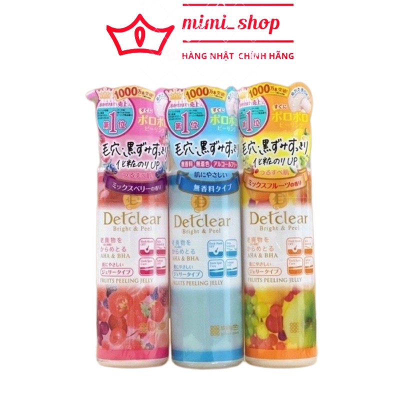 Tẩy Tế Bào Chết Meishoku Detclear Bright & Peel Fruit Peeling Jelly 180ml Nhật Bản
