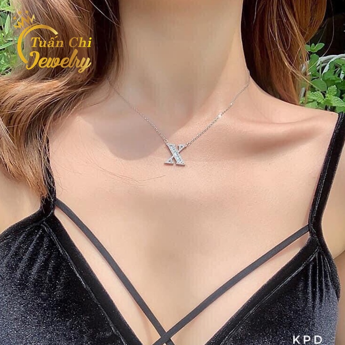 ♥MẪU HOT♥ Vòng Cổ Nữ, Mặt Dây Chuyền Bạc Kiểu Chữ Cái Theo Tên Cực Xinh Và Ý Nghĩa