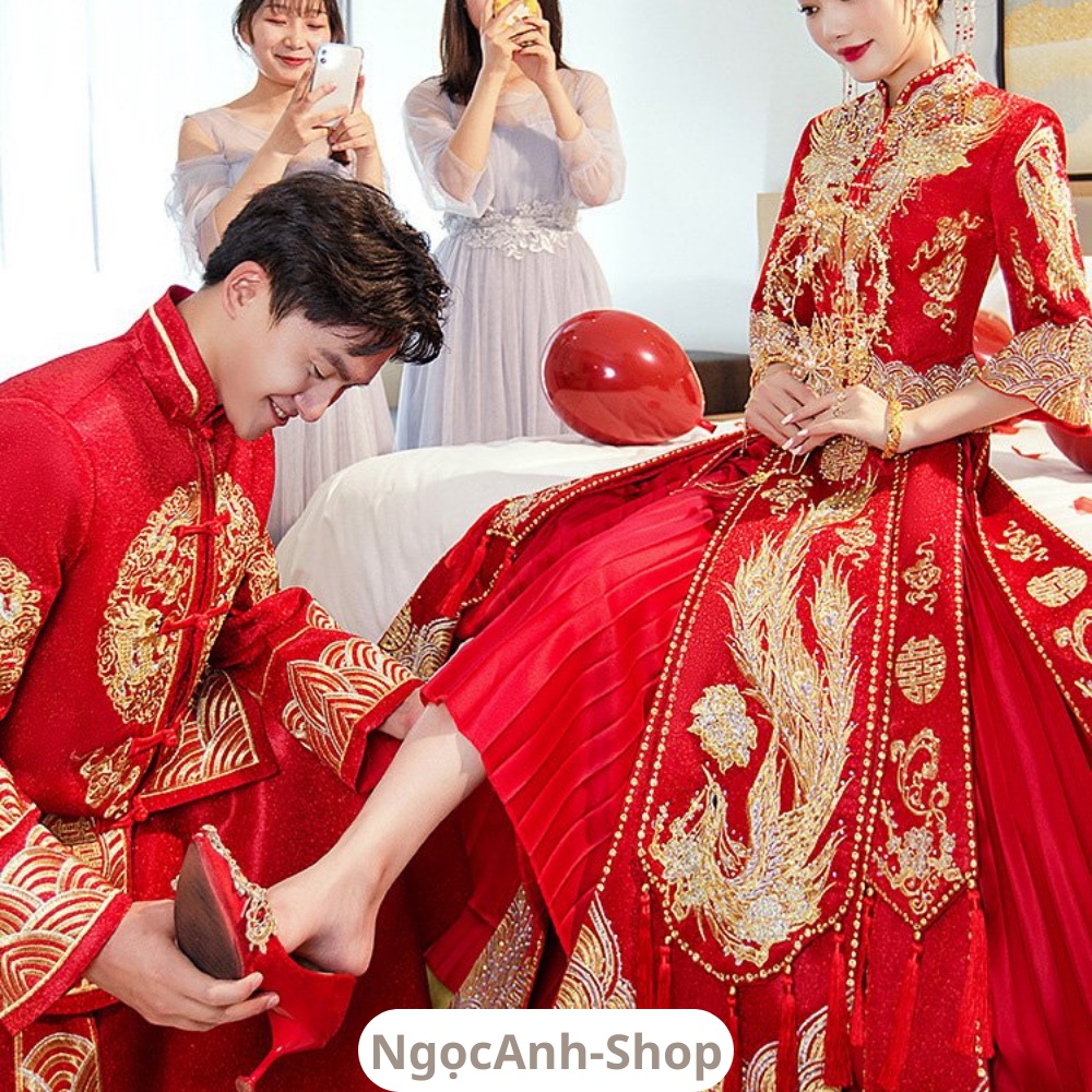 Áo cưới người Hoa . Bộ hỷ phục Trung Quốc mẫu mới 2023