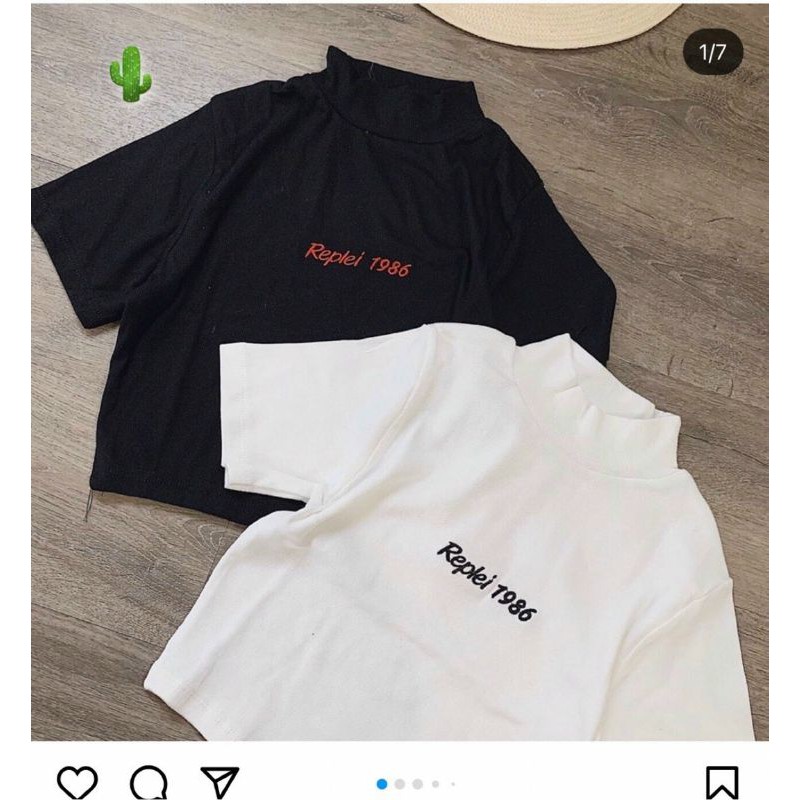 ❤️❤️ ÁO CROPTOP BODY CỔ LỌ THÊU CHỮ XỊN XÒ❤️❤️