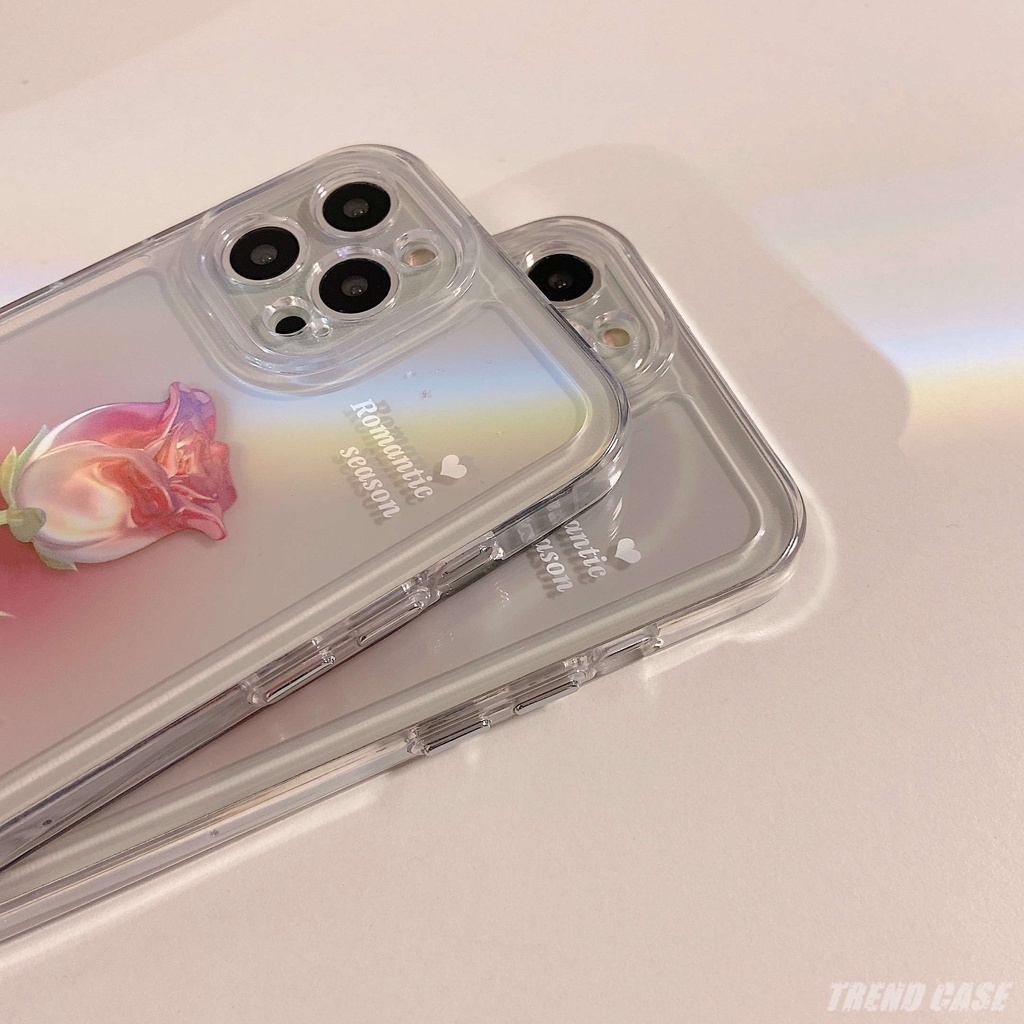Ốp Điện Thoại Trong Suốt Hình Hoa Hồng Cho iphone 11 13 7 8 Plus 12 13Pro Max X XS Max 7 8 SE 2020