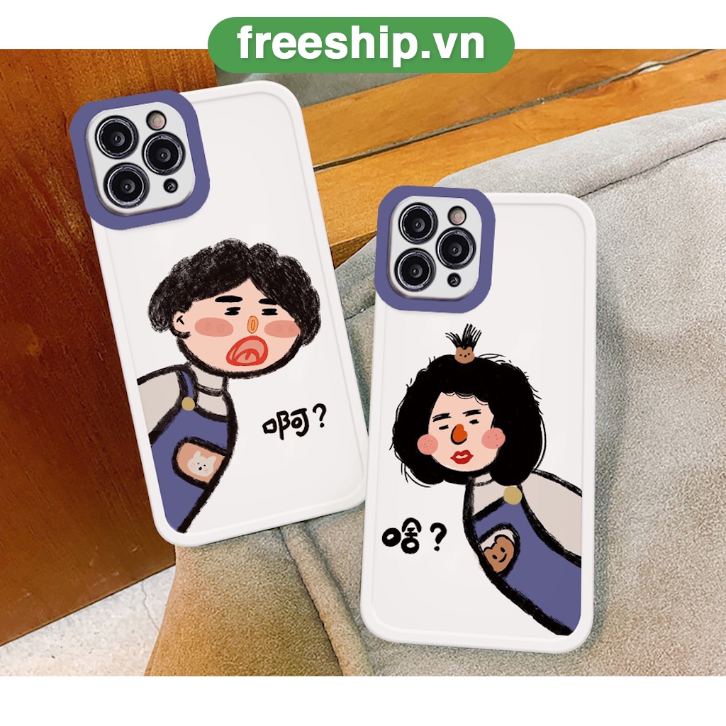 Ốp lưng iphone Bean Couple cạnh vuông 6/6plus/6s/6splus/7/7plus/8/8plus/x/xr/xs/11/12/13/pro/max/plus/promax