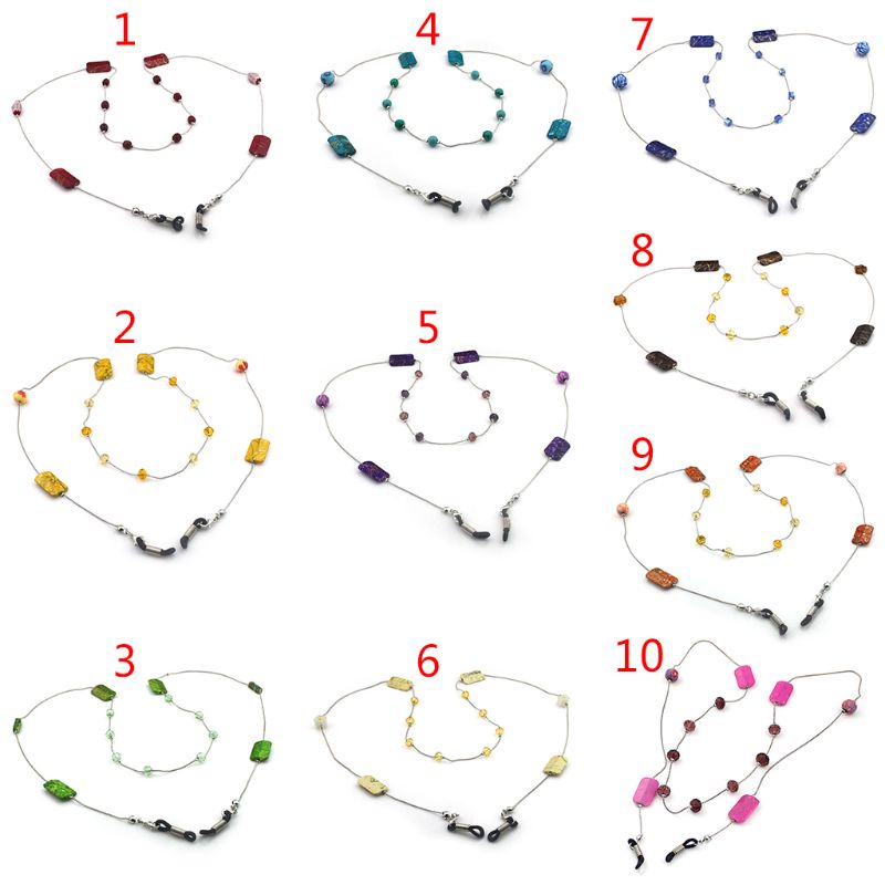 Youyo Dây Đeo Mắt Kính Xỏ Hạt Hoa Bằng Cao Su Chống Rơi Chống Trượt Thời Trang Rin