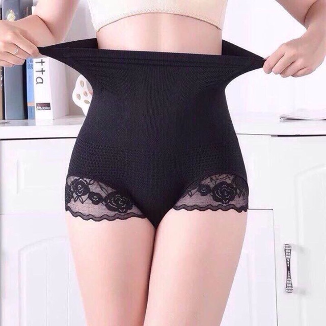 ( Anannshop ) Gen nịt bụng chống cuộn MUNAFIE viền ren