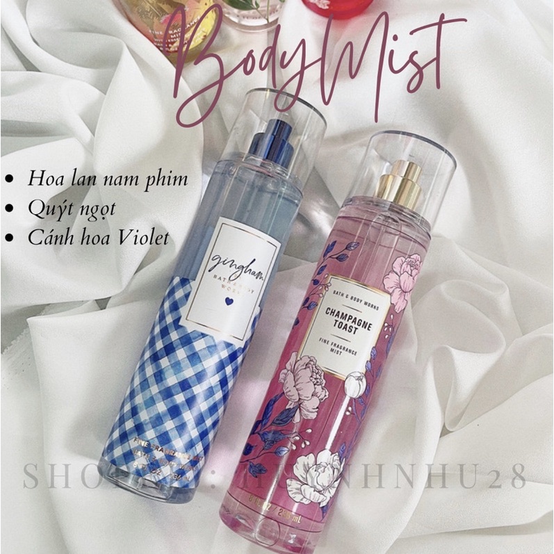 Xịt thơm Body mist Bath And Body works các dòng