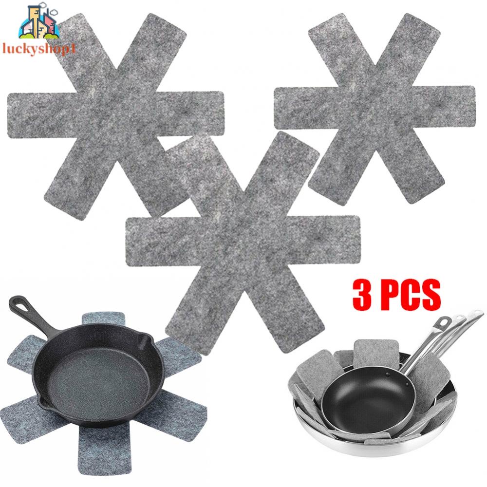 Set 3 Miếng Lót Nồi Chảo Bằng Vải Nỉ Chống Trầy Chống Dính
