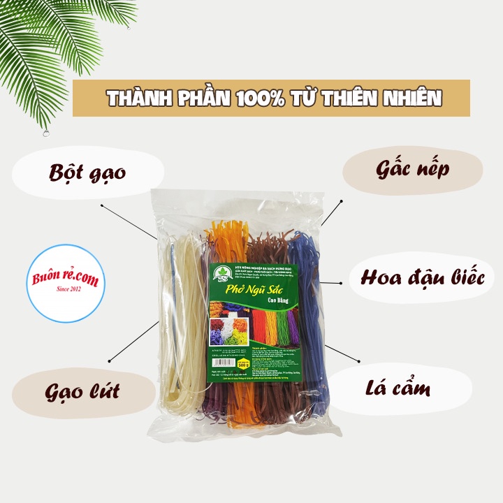 Phở ngũ sắc Cao Bằng (500G) thơm ngon, giàu dinh dưỡng - Phở gạo lứt, phở cẩm, phở hoa đậu biếc, phở khô, phở gấc 01581