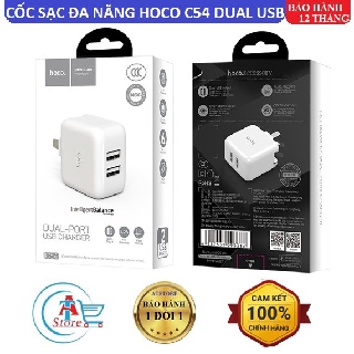 Cốc sạc đa năng cổng usb kép hoco c54 braveryi chính hãng - củ sạc dual usb