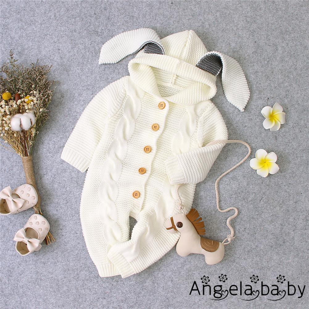 Bộ áo liền quần có mũ tai gấu đáng yêu cho bé