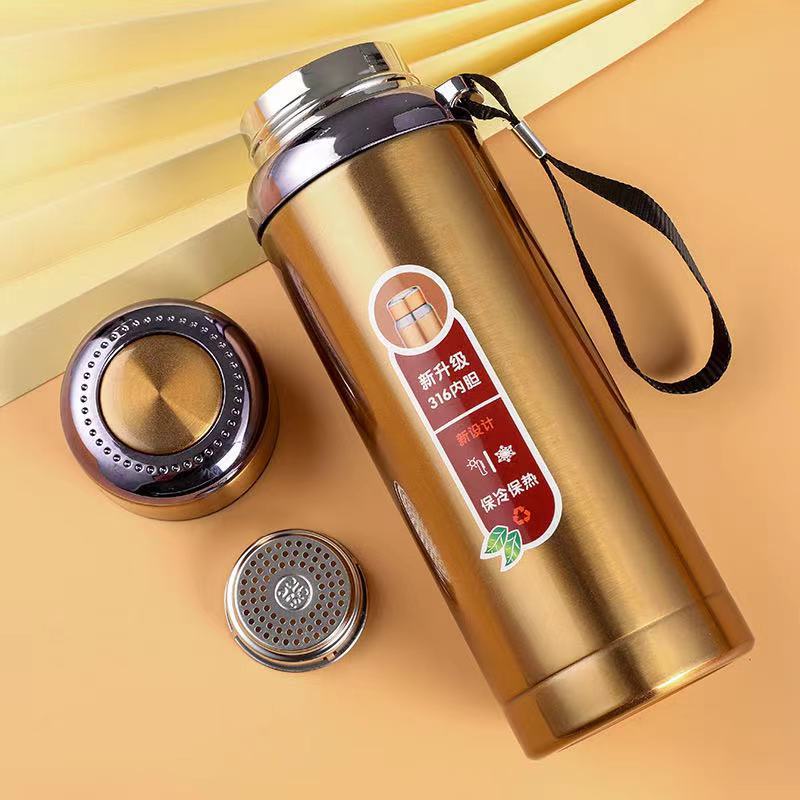 Bình giữ nhiệt inox 316 dung tích 1000ml 2 lớp cách nhiệt, có dây treo và lưới lọc