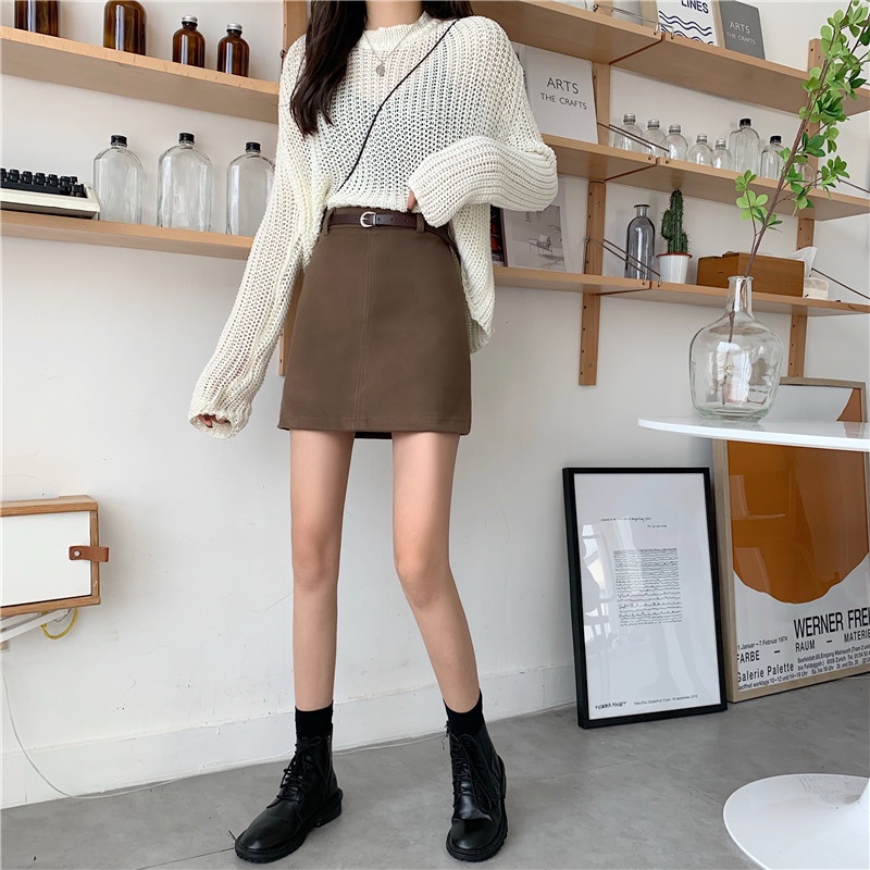 Chân Váy Len Chữ A Lưng Cao Thiết Kế Mới Thời Trang Mùa Thu Dành Cho Nữ