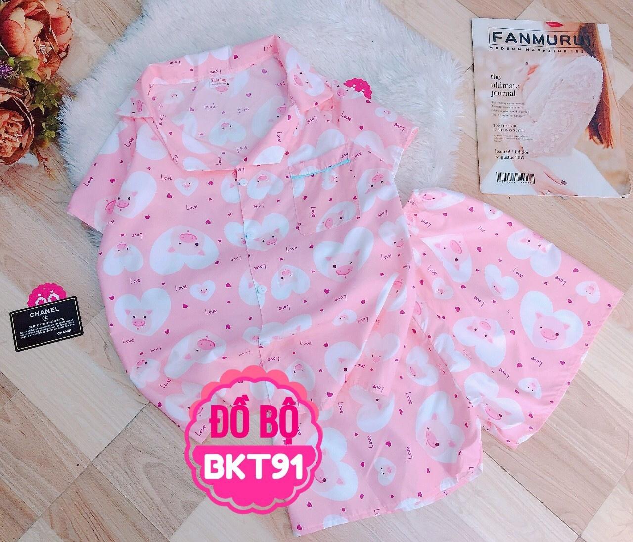 Đồ Bộ PIJAMA CON HEO Shala Đi Biển Mặc Nhà Mặc Ngủ Dưới 50kg