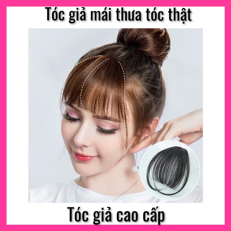 Tóc giả mái thưa dệt từ tóc thật có kẹp bấm dễ sử dụng ♻️Freeship ♻️