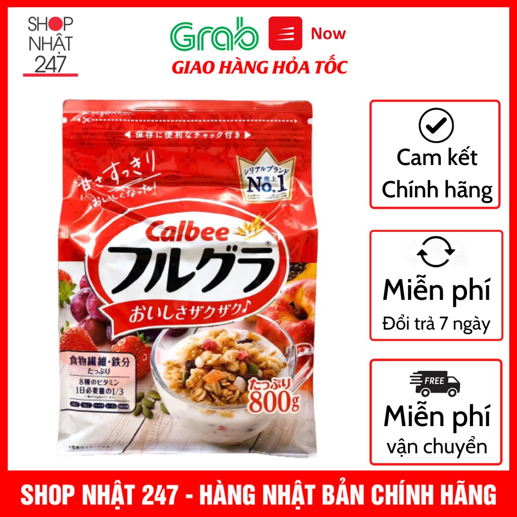 ( Date T11/2021 ) Ngũ cốc calbee 800g màu đỏ - Nội địa Nhật Bản