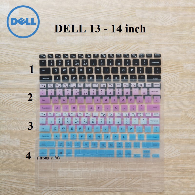 Miếng silicon phủ bảo vệ bàn phím laptop Dell 13 đến 14 inch