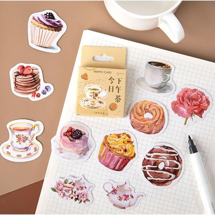 Bộ 46 Sticker Bánh Xem &amp; Ly Trà E75