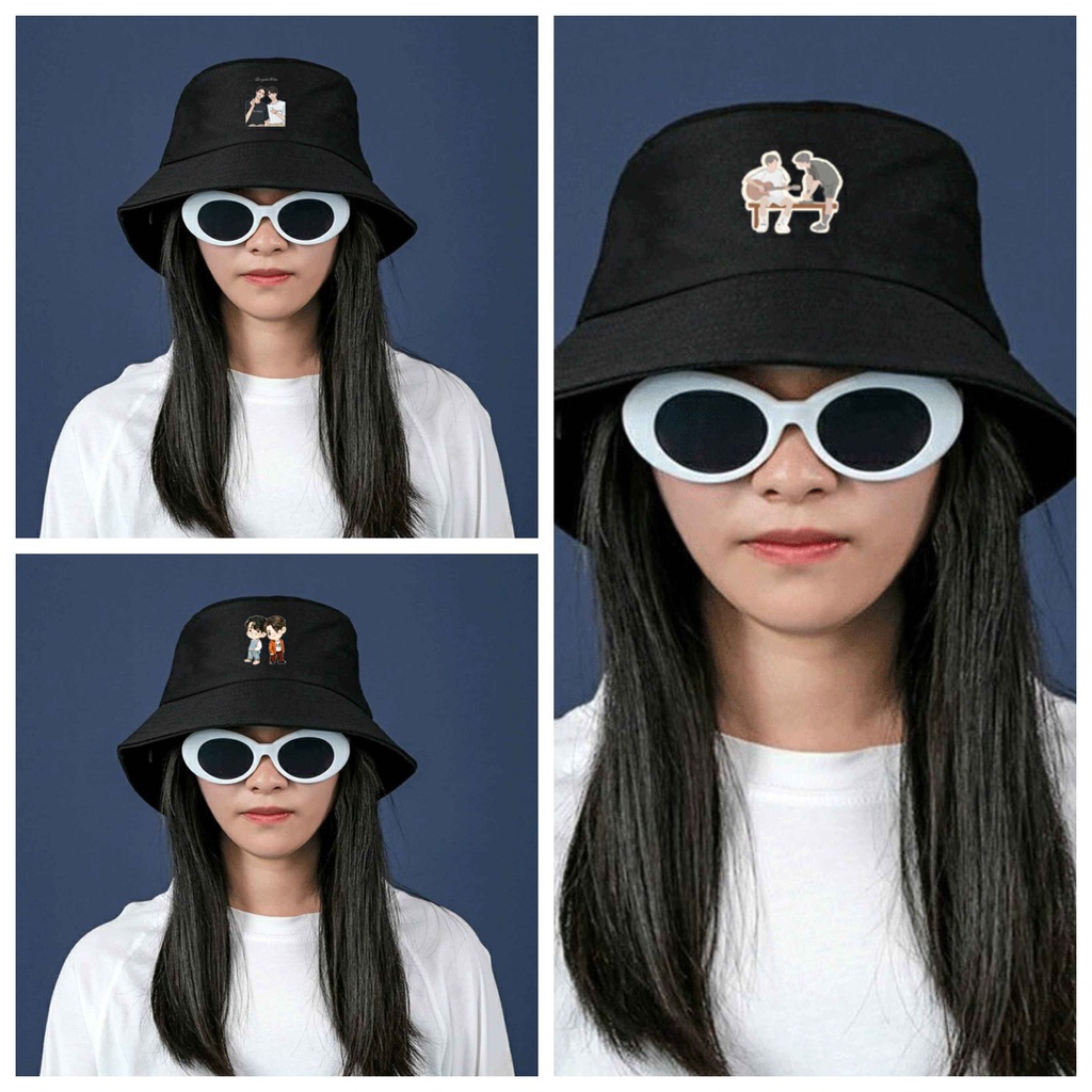 Mũ bucket in hình BRIGHTWIN 2gether BL Thái Lan tiện lợi thời trang quà tặng anime chibi