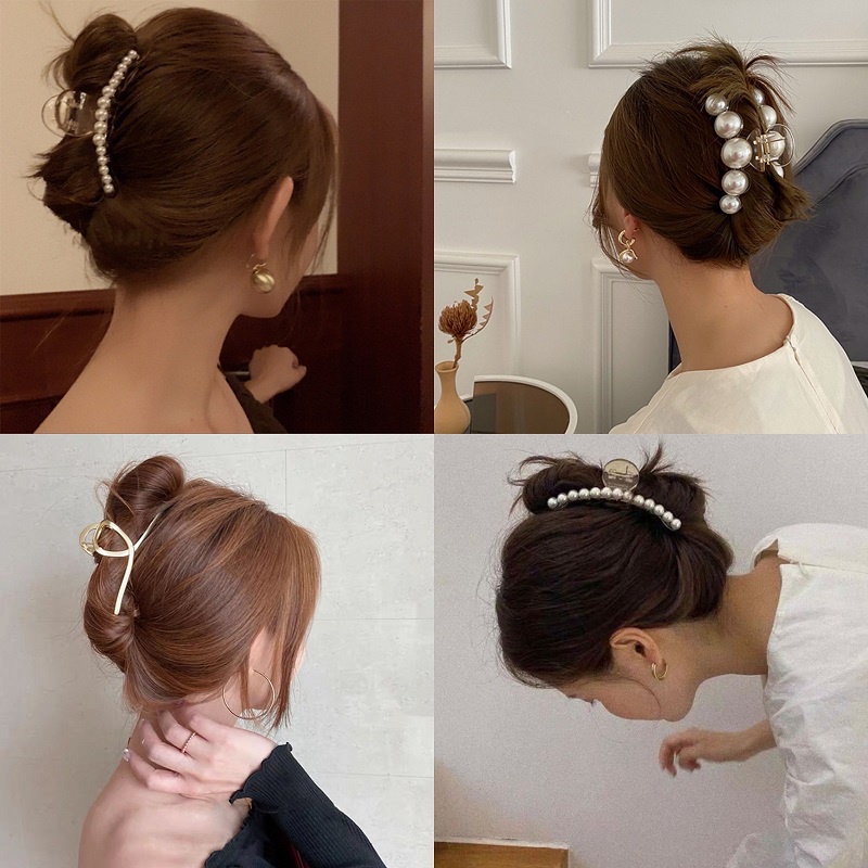 Túi 5 Món Mix Kẹp Tóc + Dây Cột Giả Ngọc Phong Cách Hàn Quốc No.100147