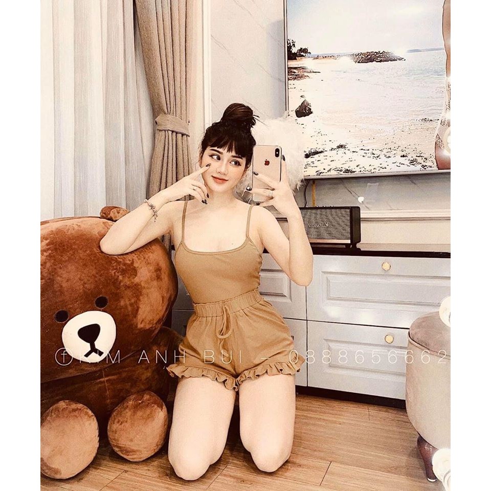 [Mã WARN10 giảm 10k đơn 99k] Bộ cộc 2 dây croptop + quần viền siêu đẹp (ảnh, video thật) | BigBuy360 - bigbuy360.vn