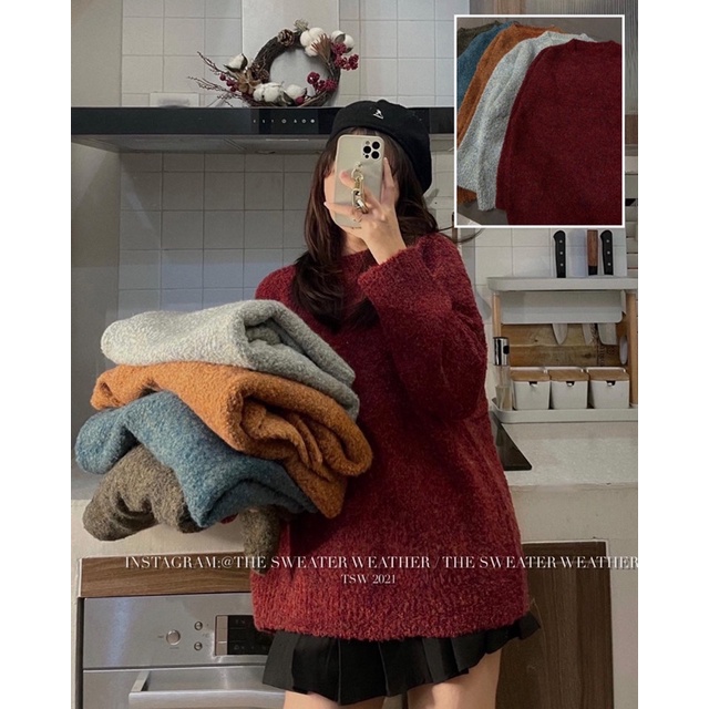 Áo len tiêu cổ tròn chất xù mềm the.sweaterweather TSW | BigBuy360 - bigbuy360.vn